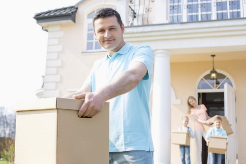 Moving van and boxes for house removals in Crewshill